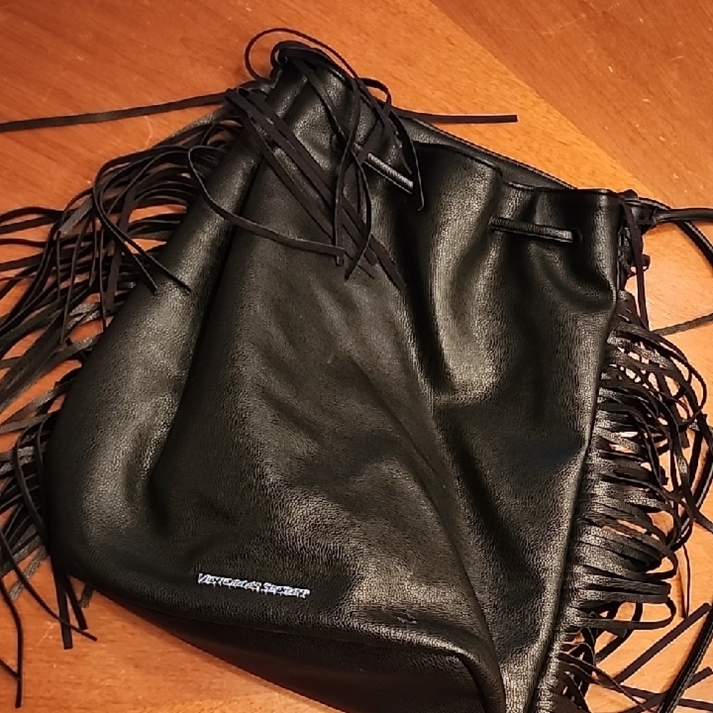 Victoria's Secret Vegan Black Fringe Backpack...LIKE NEW!!!